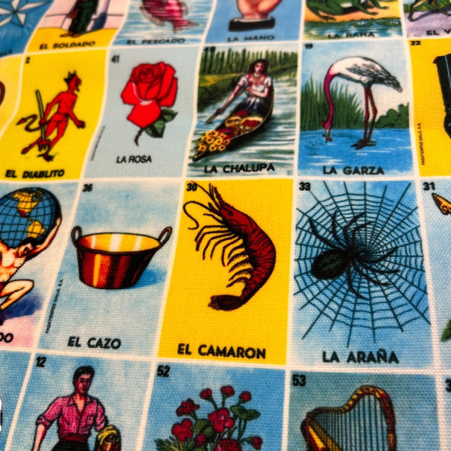 Colorful Lotería Print Tote Bag – Mexican Bingo Game Shoulder Bag 15x13
