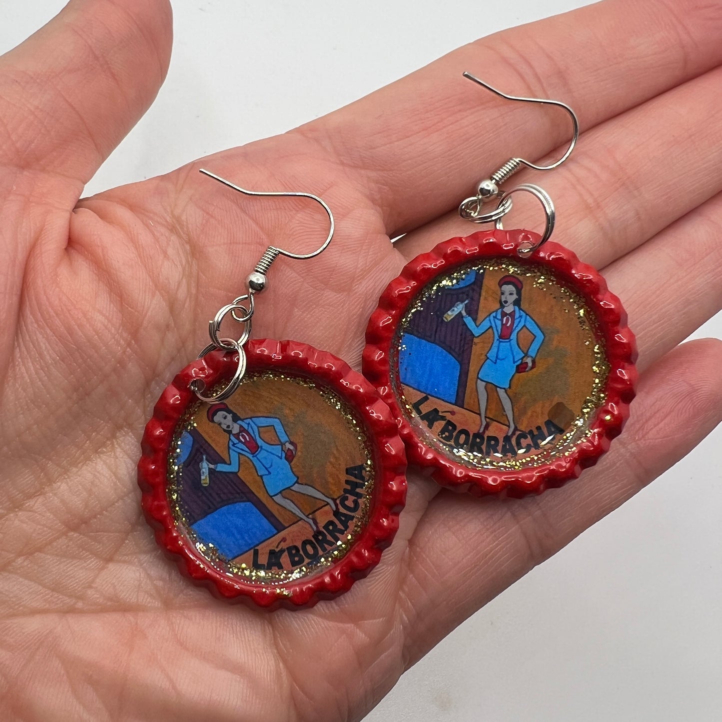 La Borracha Lotería Bottlecap Earrings