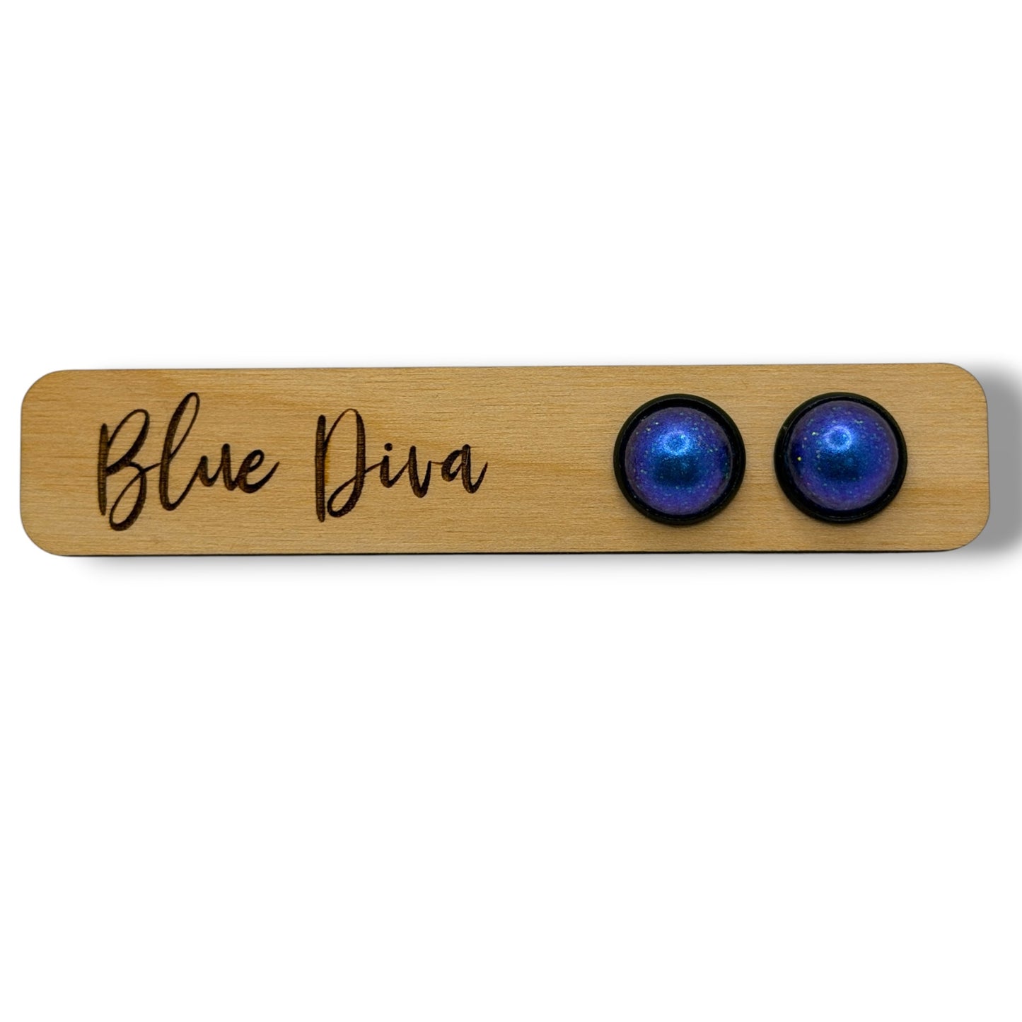 Blue Purple Galaxy Stud 12mm Earrings