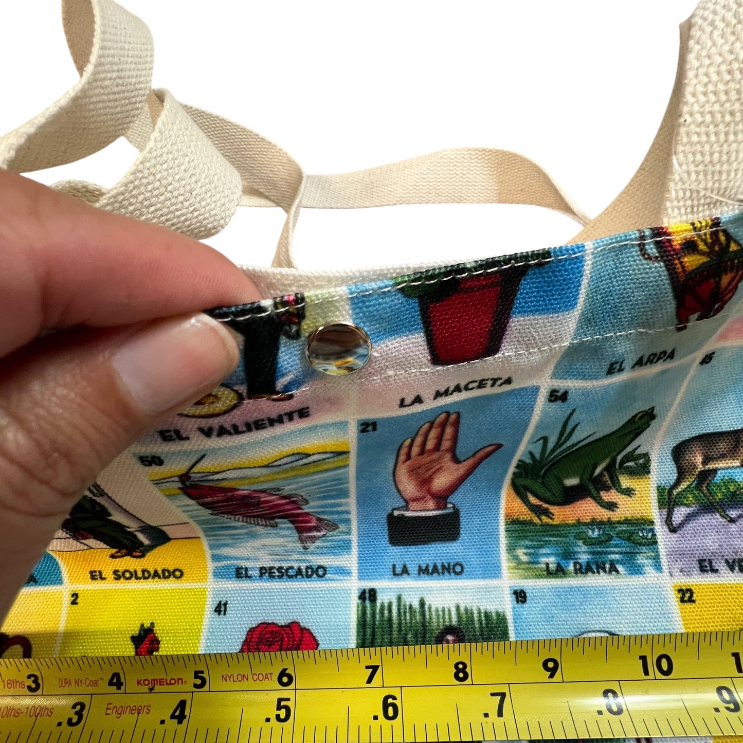 Colorful Lotería Print Tote Bag – Mexican Bingo Game Shoulder Bag 15x13