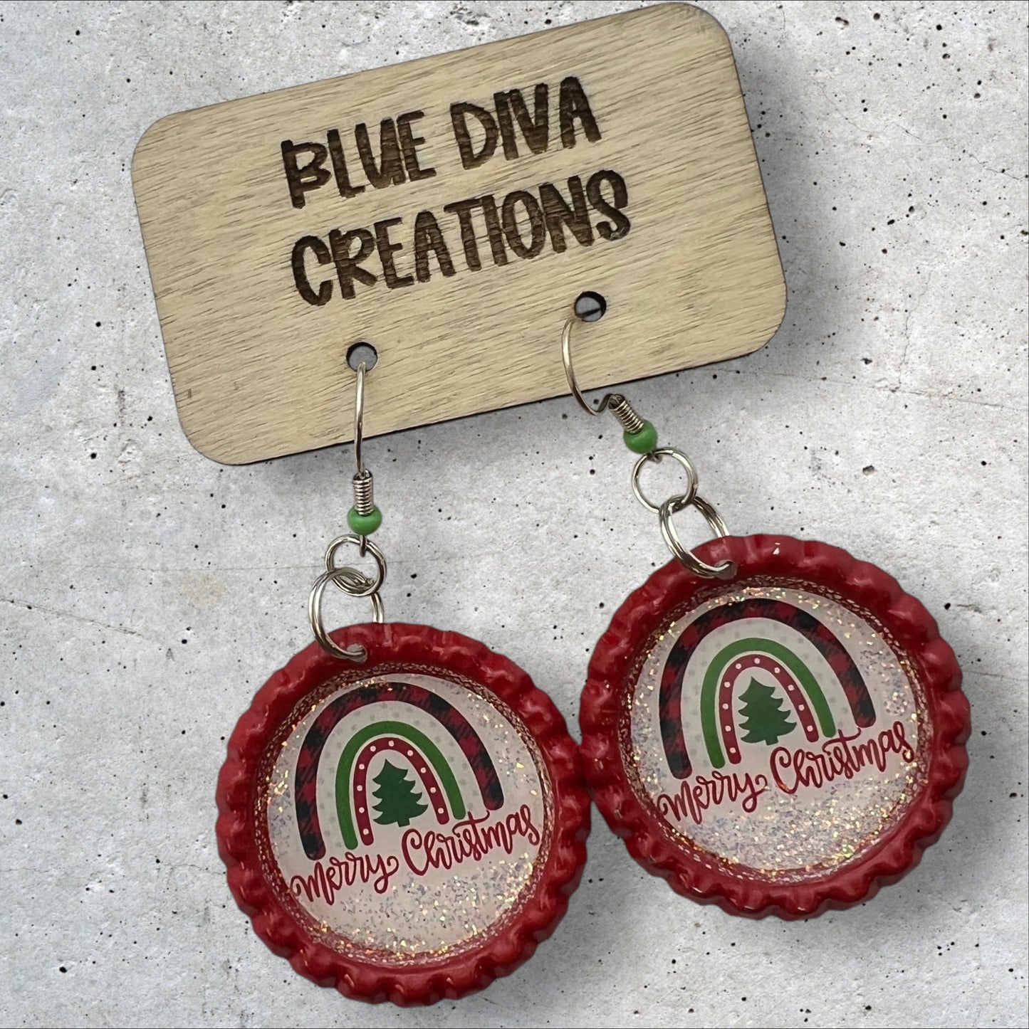 Rainbow Christmas earrings