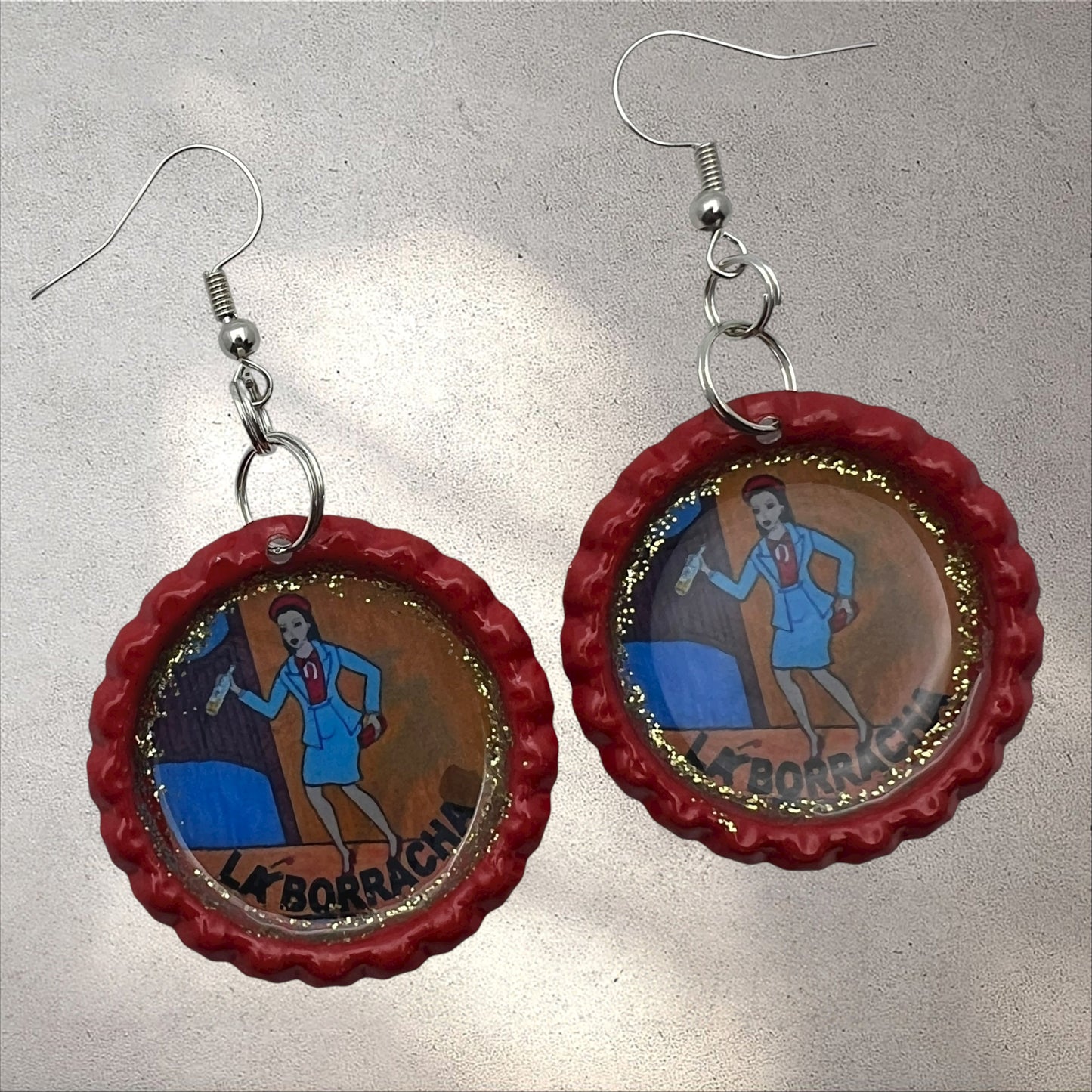 La Borracha Lotería Bottlecap Earrings