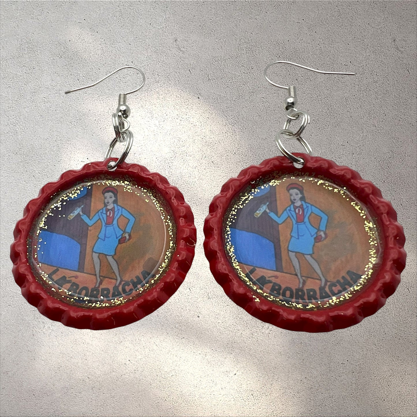La Borracha Lotería Bottlecap Earrings