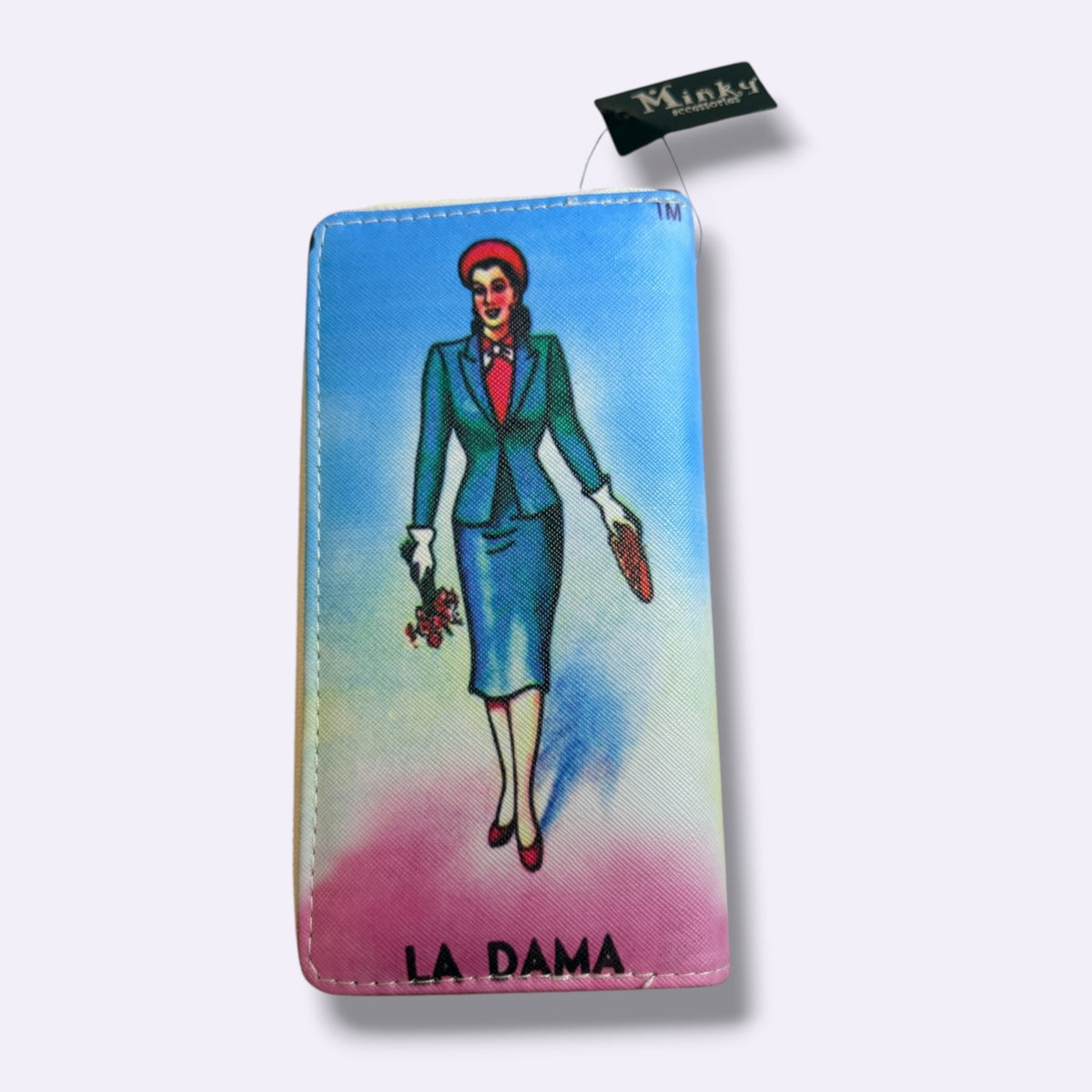Mexican Bingo Lady Zip Around Wallet