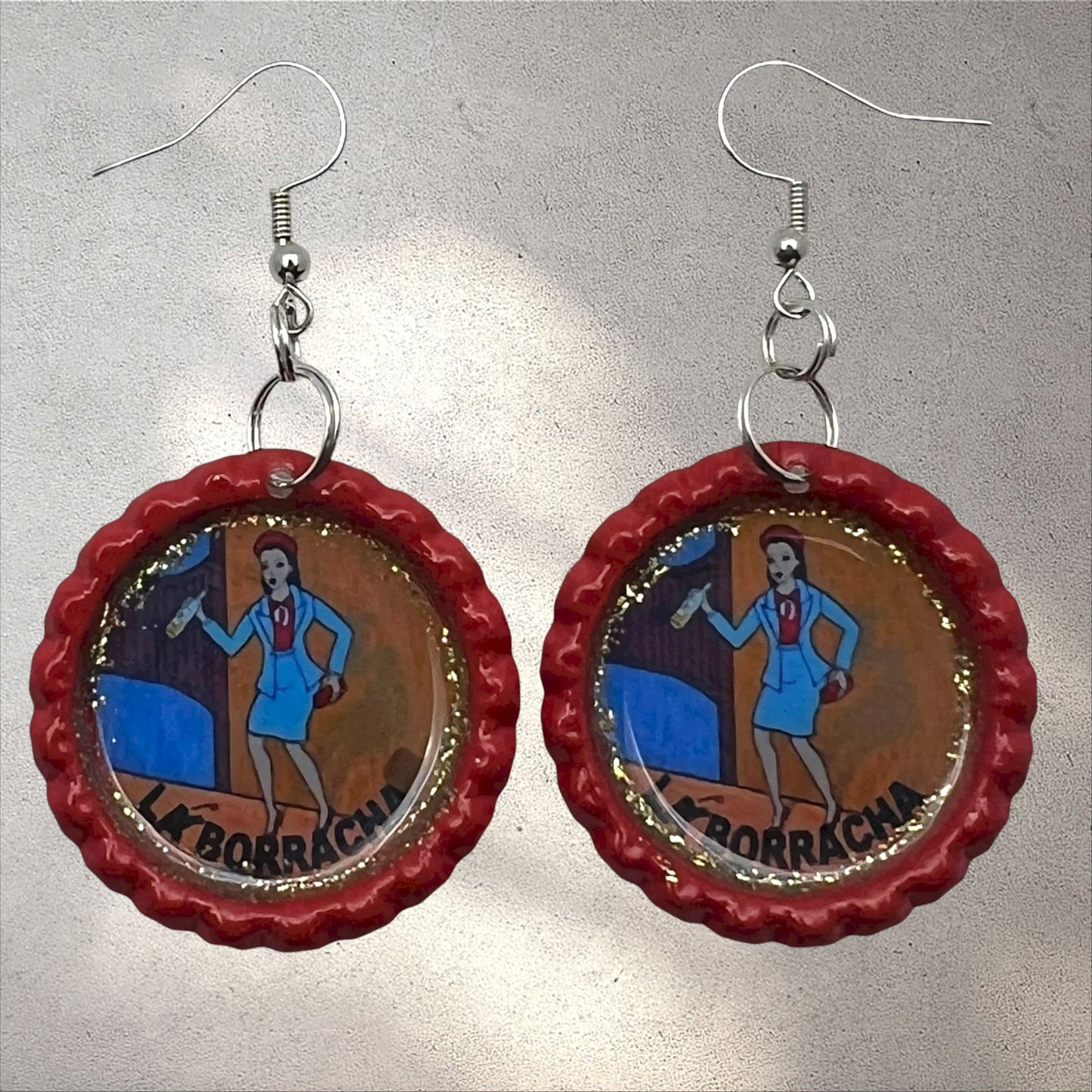La Borracha Lotería Bottlecap Earrings