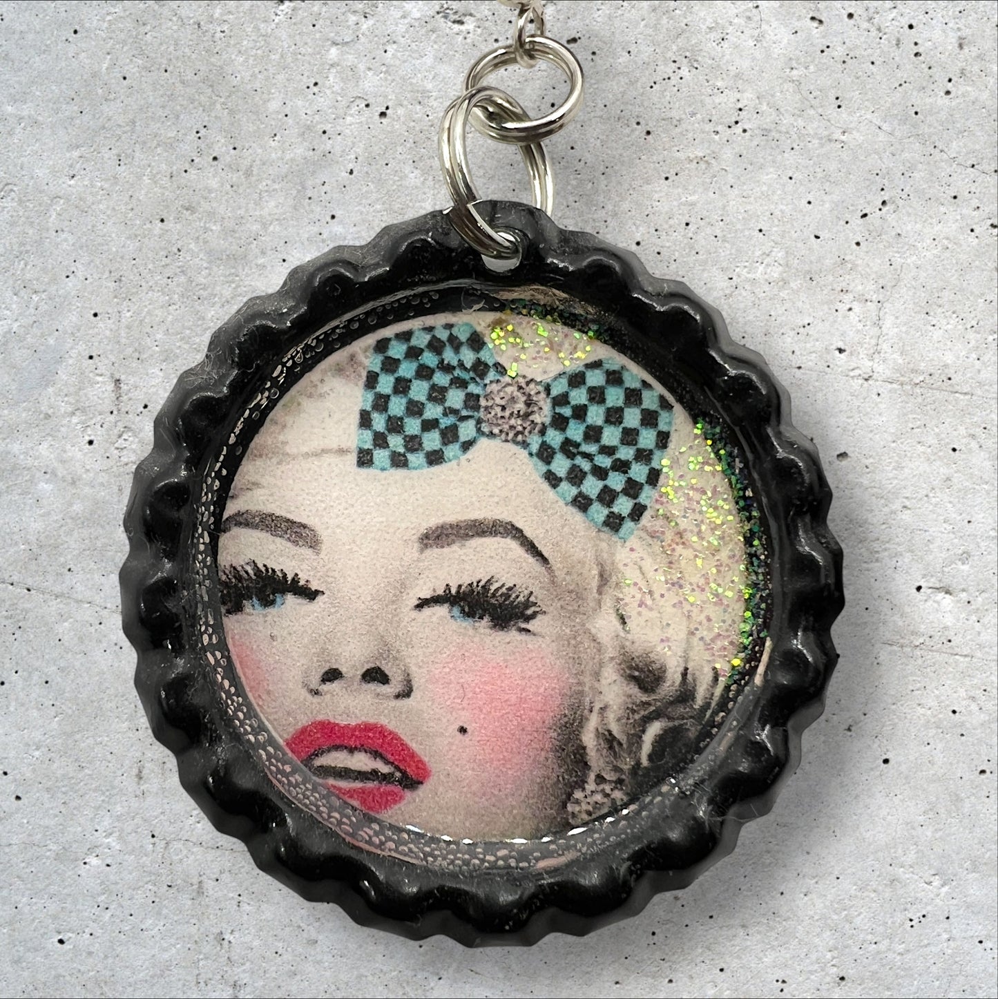 Marilyn Pop Art Bottle Cap Earrings
