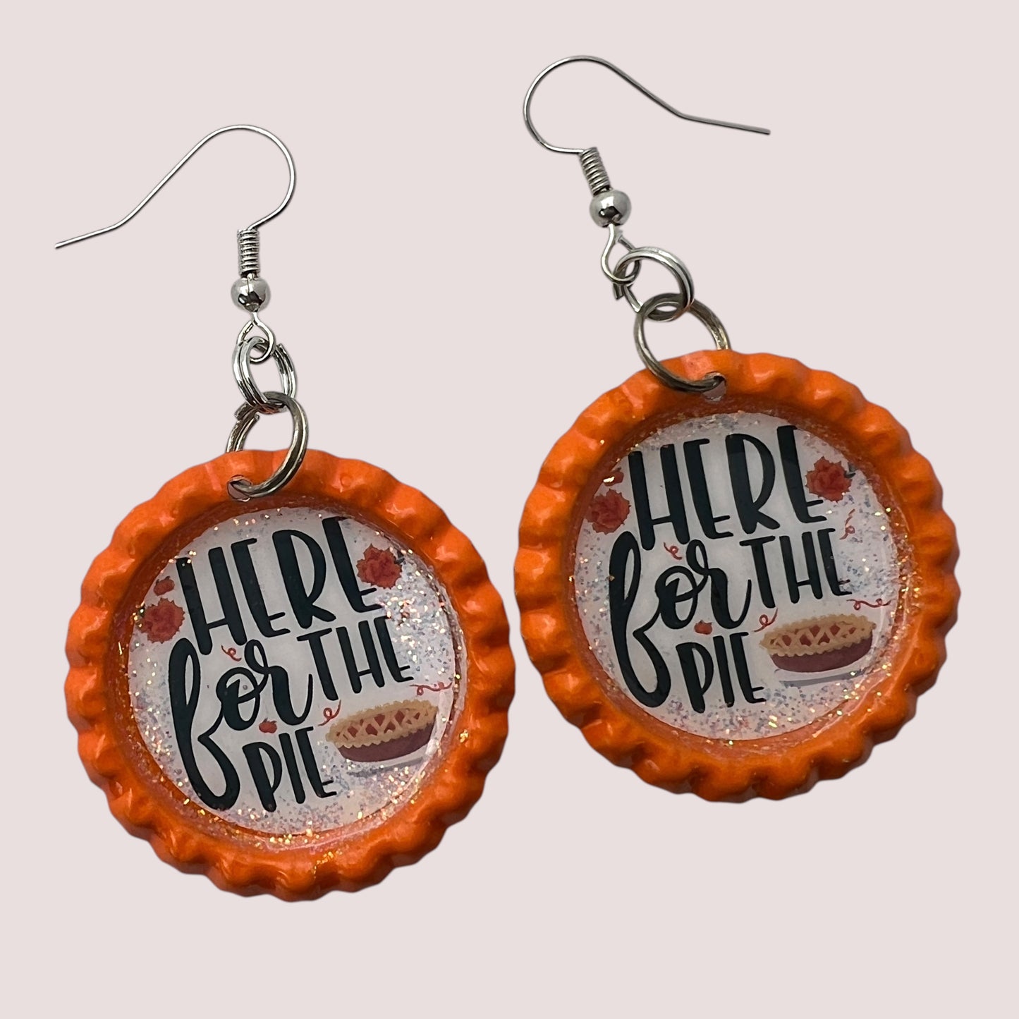 “Here for the Pie” Bottle Cap Earrings
