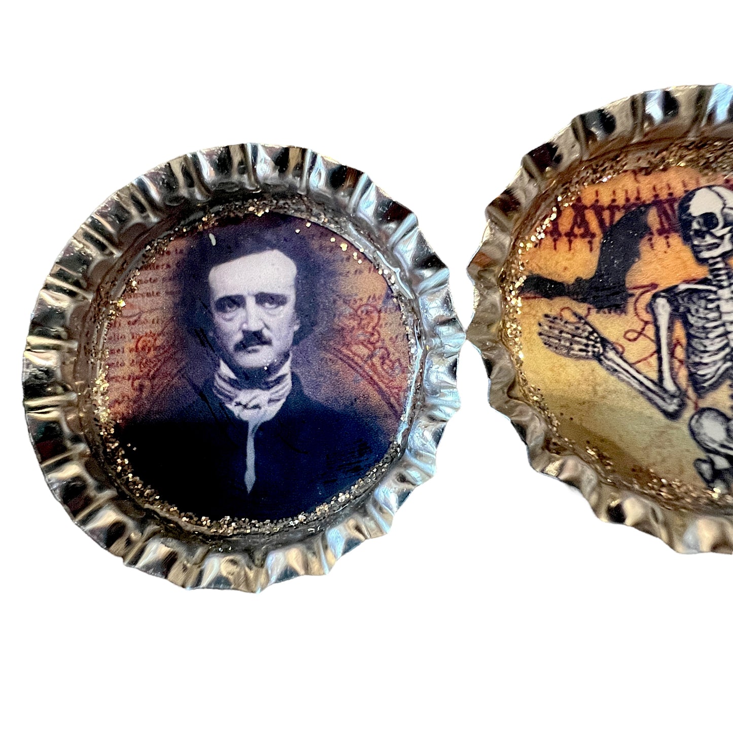 Edgar Allan Poe Themed Gothic Macabre Magnet Set