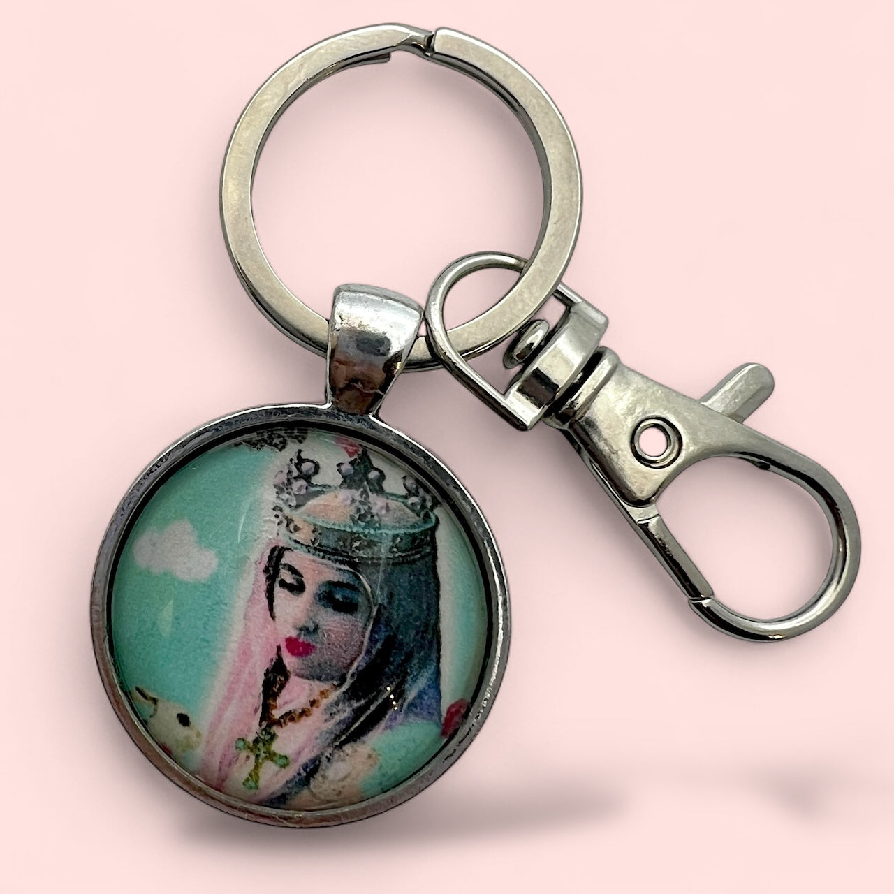 Virgin Mary Crowned Keychain