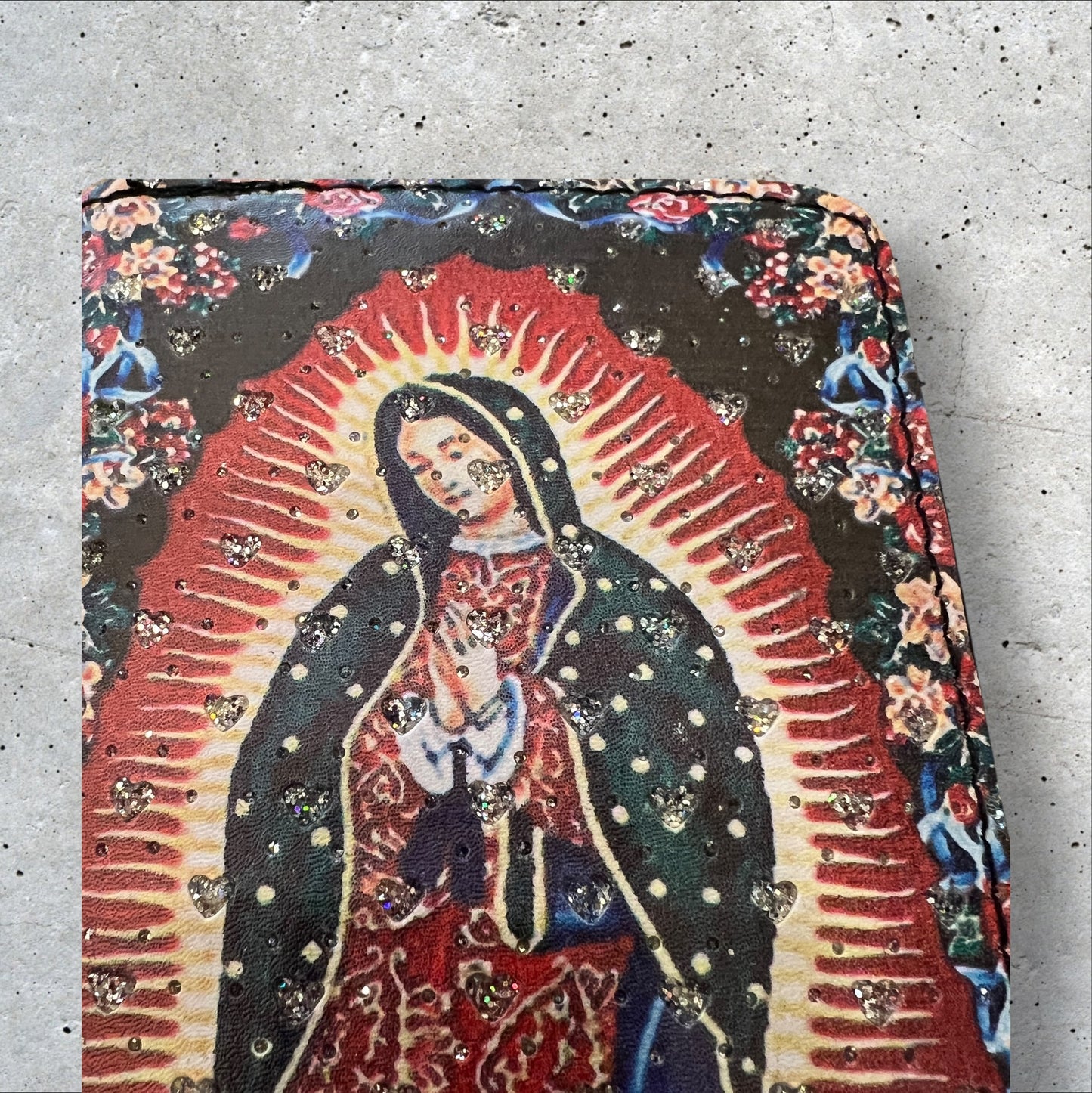 Virgen de Guadalupe Roses & Cherubs Zip Around Wallet