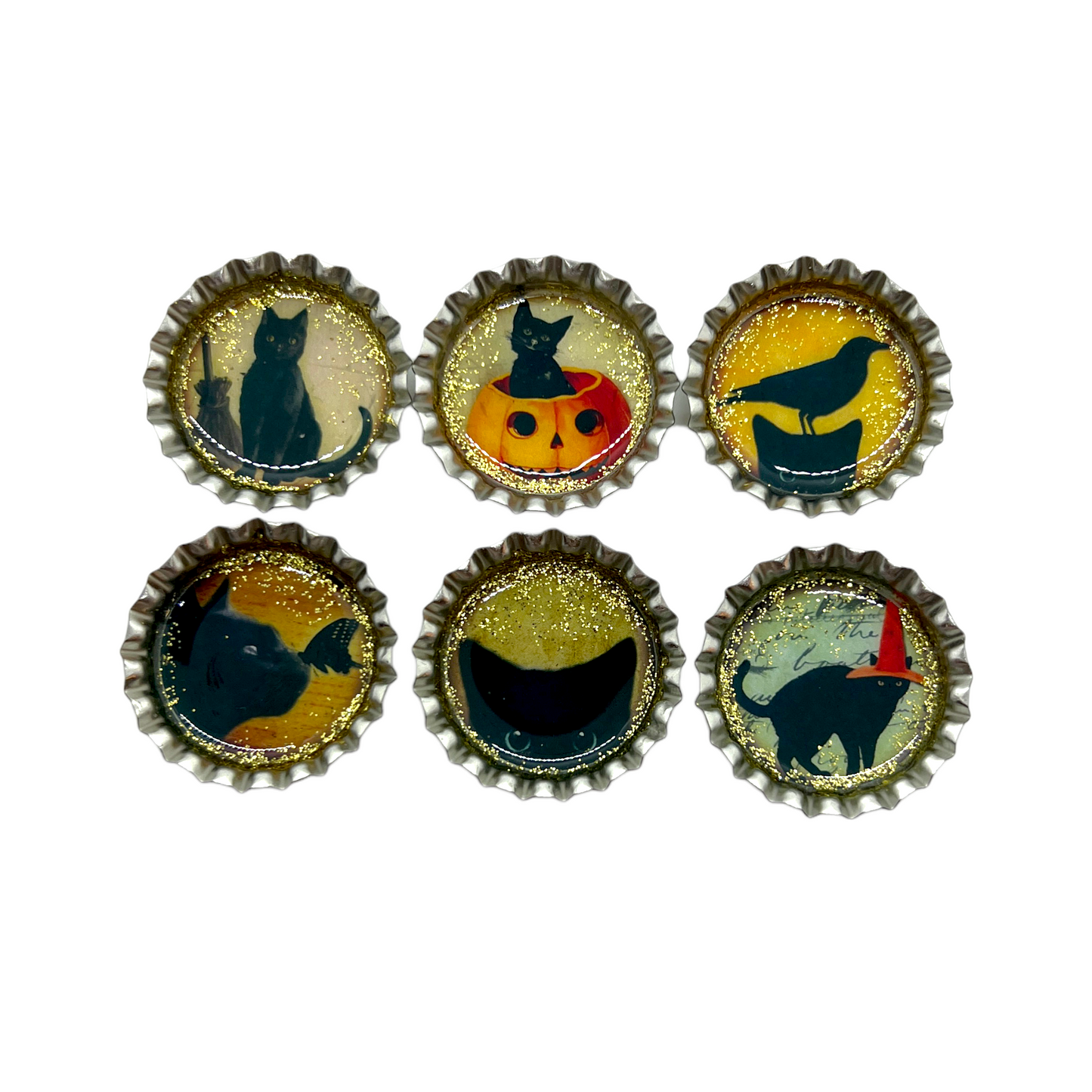 Black Cats Magnet Set