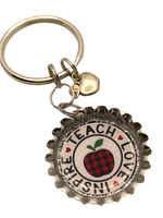 “Teach, Love, Inspire” Bottle Cap Keychain