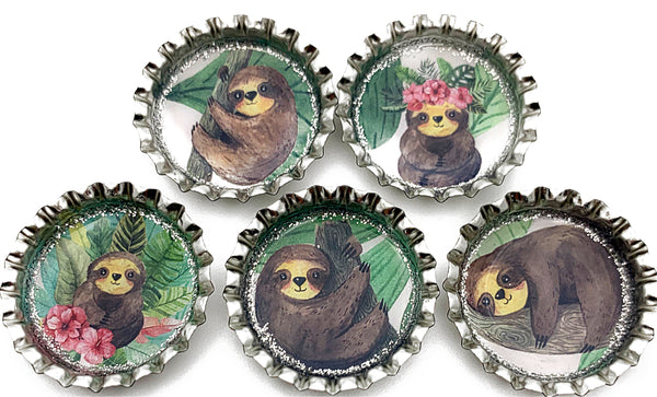 Watercolor Sloth Magnet Set