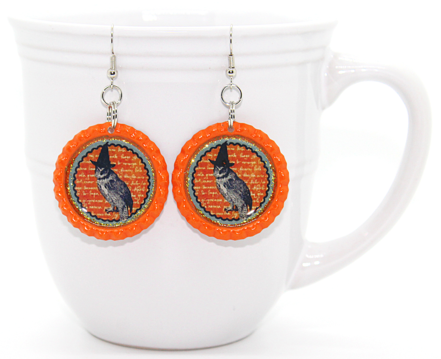 halloween owl earrings