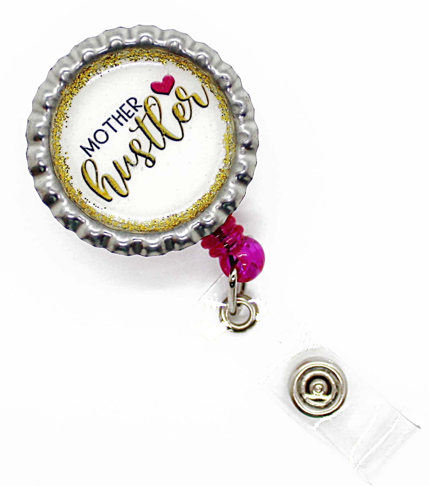 mother hustler badge holder reel