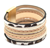 Animal Print Leather Magnetic Bracelet
