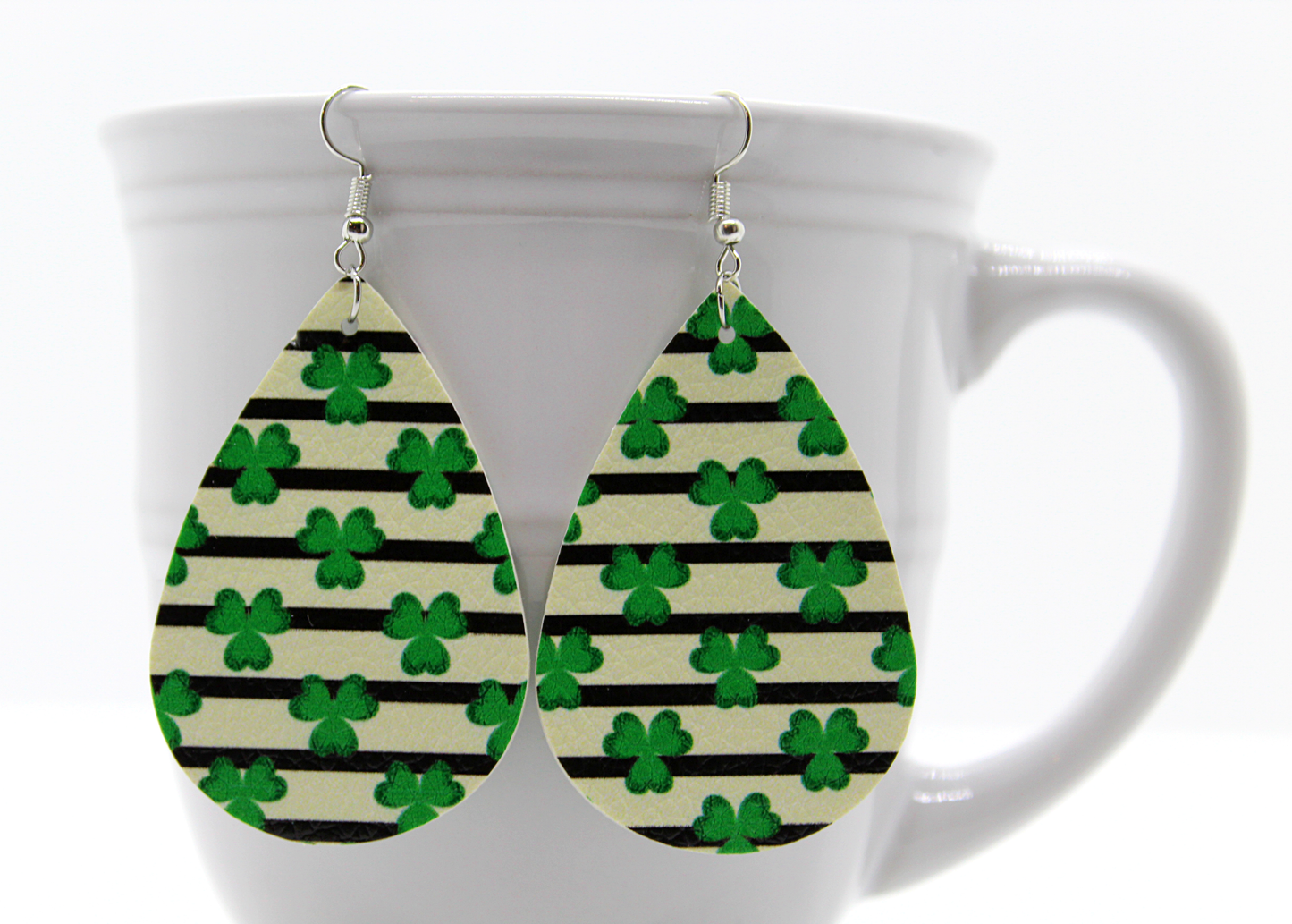 Shamrock Faux Leather Earrings