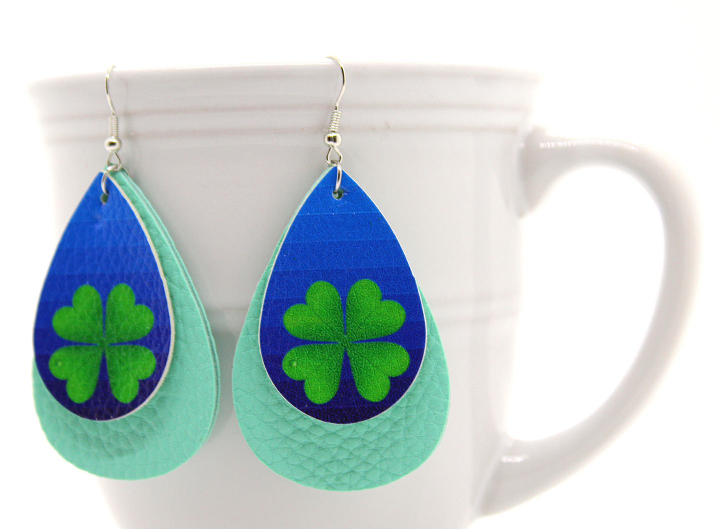 Shamrock Double Faux Leather Earrings