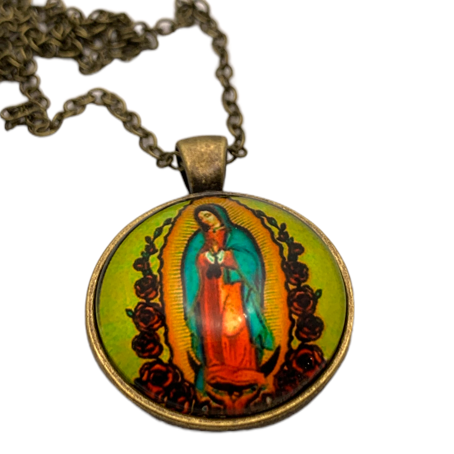 Bronze Virgen de Guadalupe Necklace