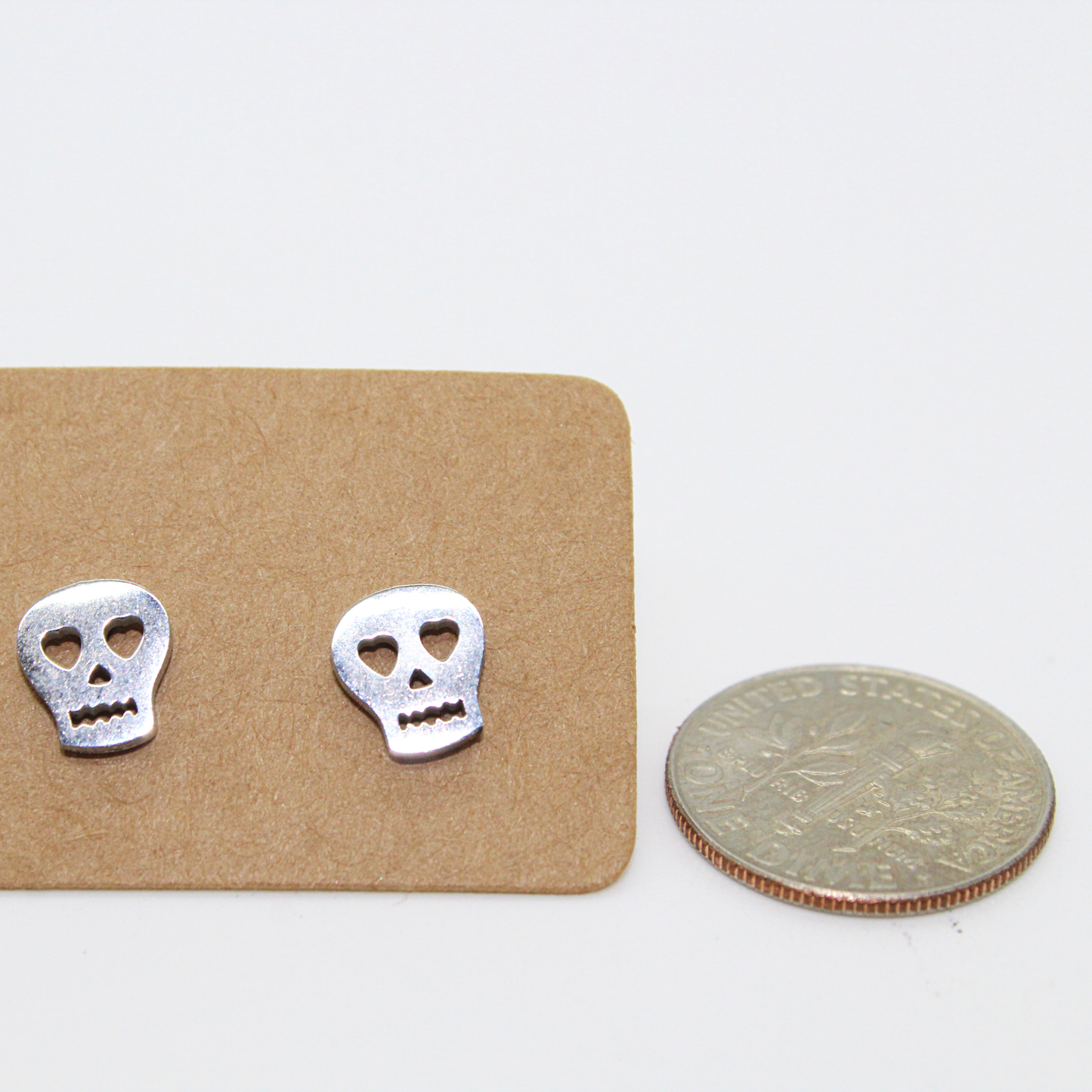 Mini Stainless Steel Skull Earrings