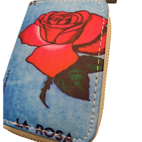 Mexican Loteria “La Rosa” Mini Wallet