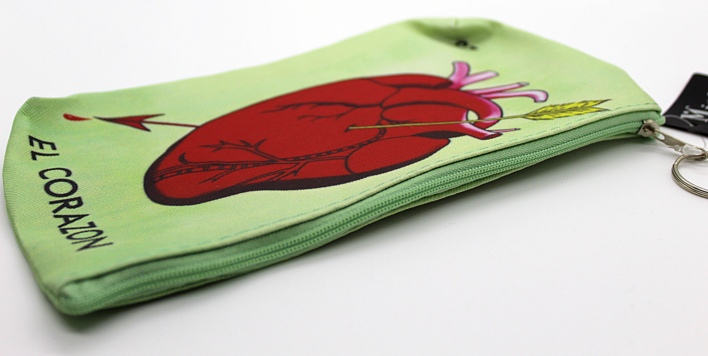 Mexican Loteria el corazon Zipper Pouch