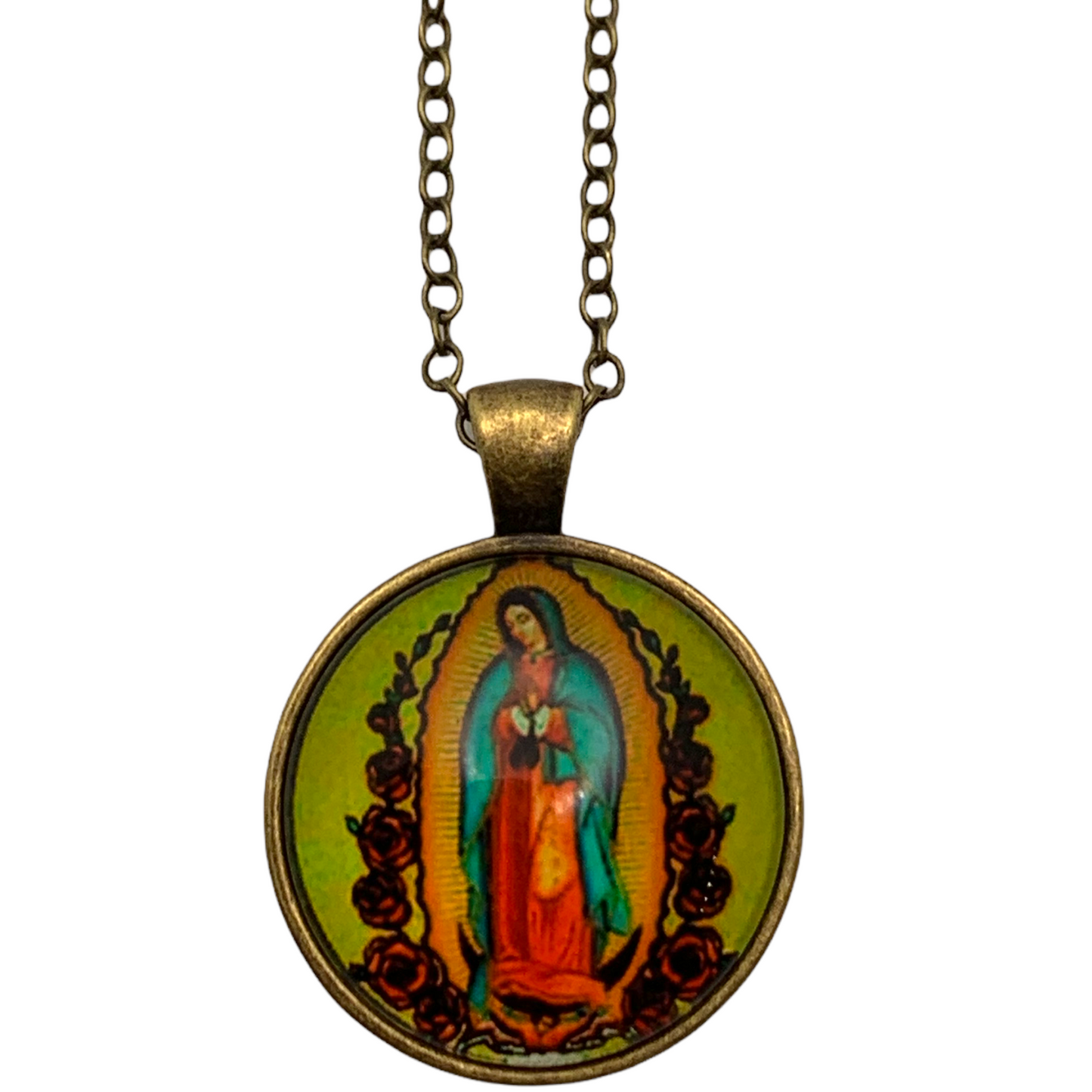 Bronze Virgen de Guadalupe Necklace