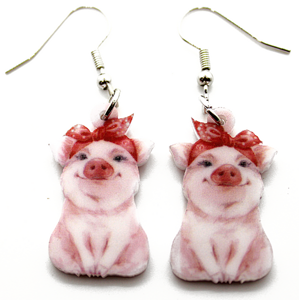 Cute Pig Acrylic Earrings