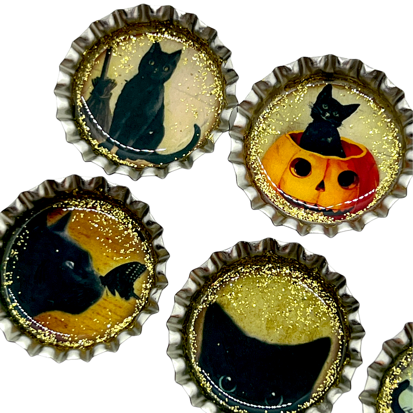 Black Cats Magnet Set