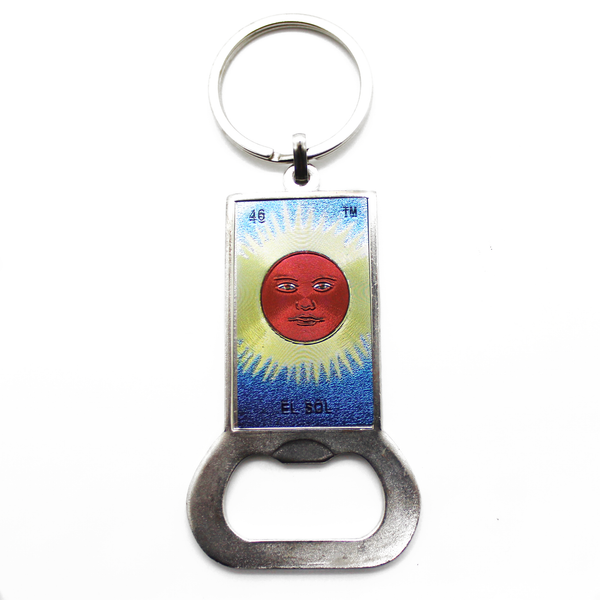 Mexican Loteria “El Sol” Keychain Bottle Opener