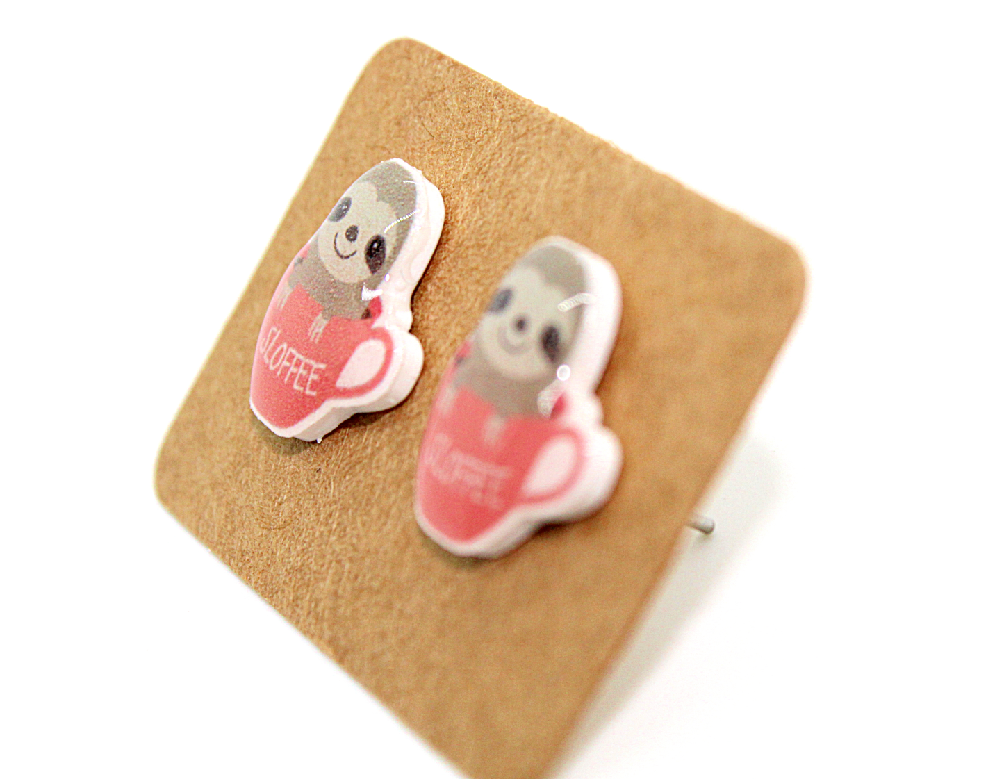 Mini “Sloffee” Sloth Acrylic Earrings