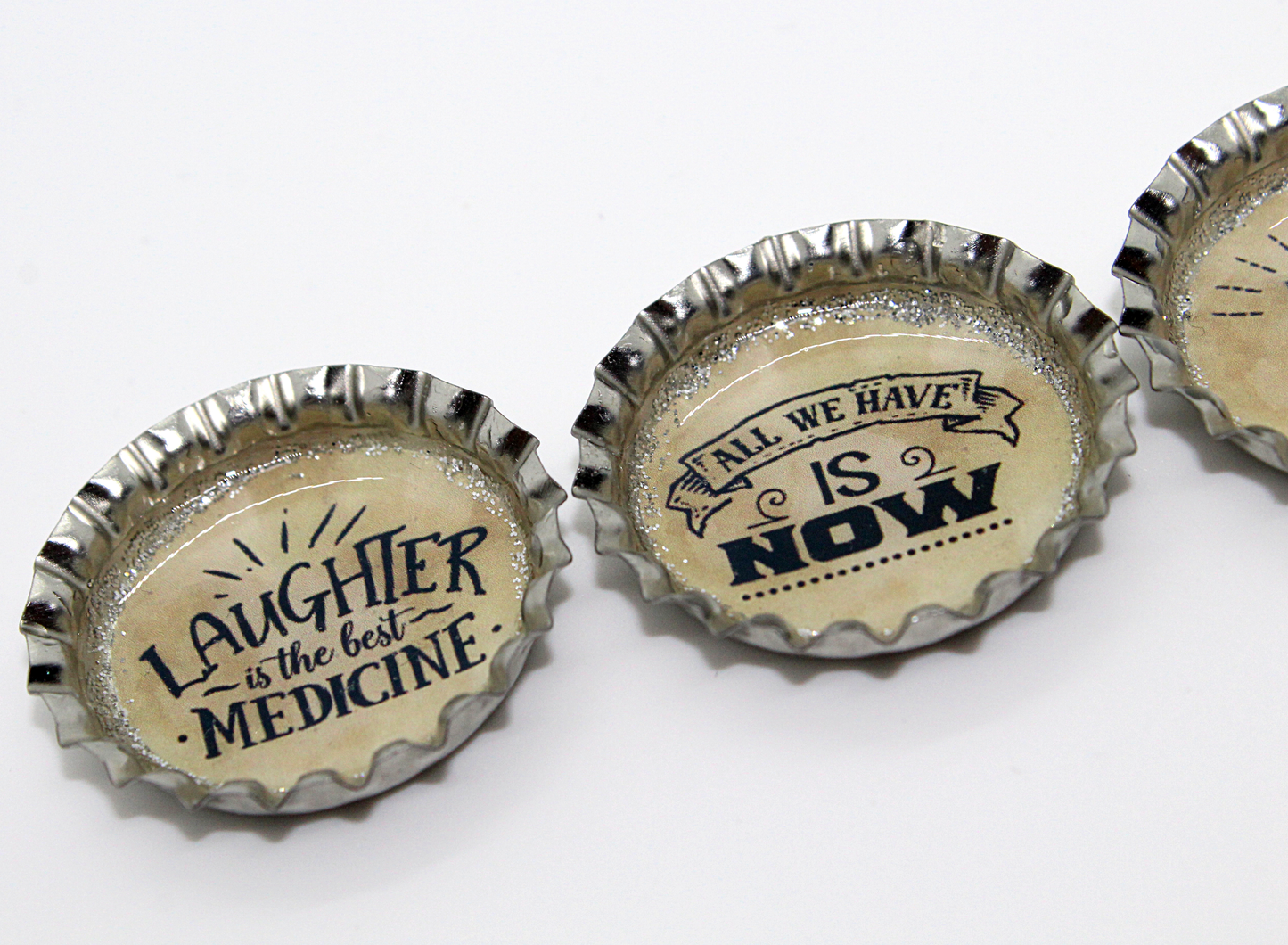 positive quotes bottle cap magnet set
