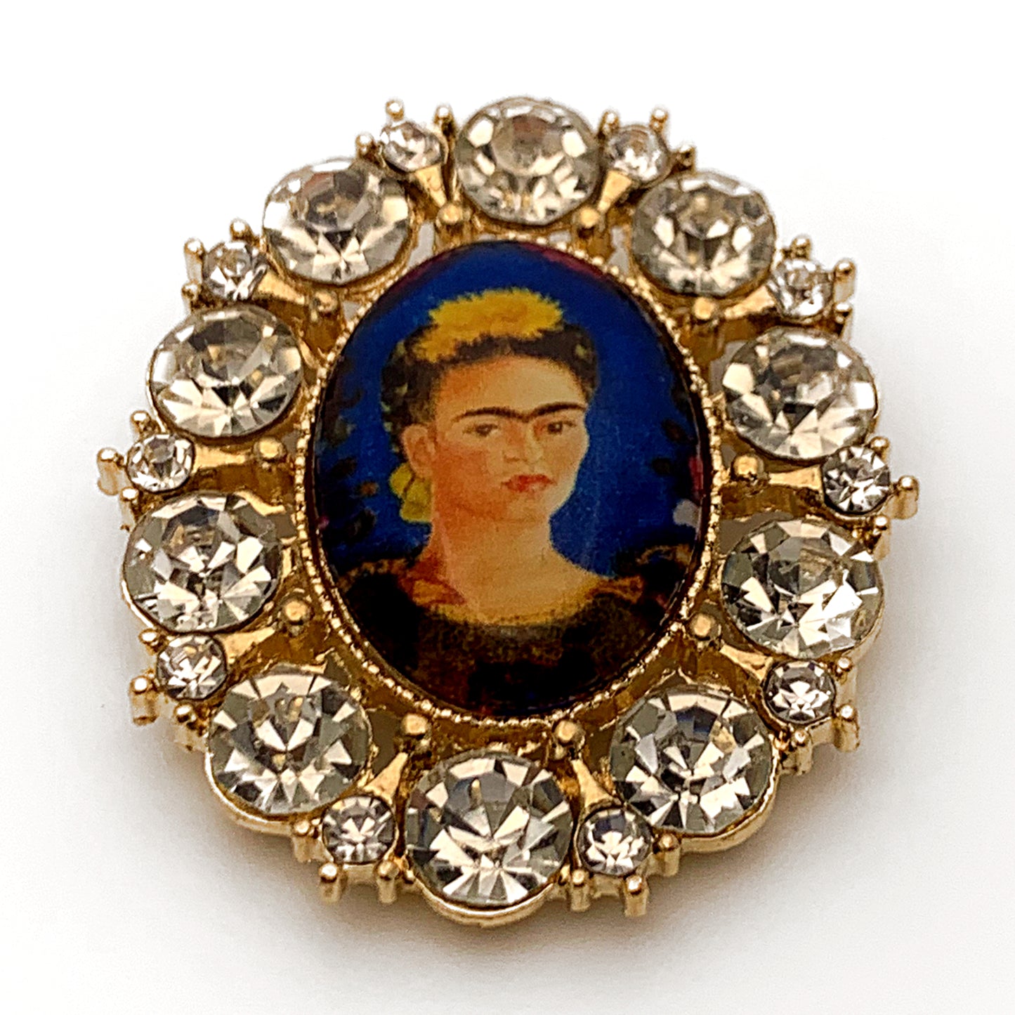 “Frida” Rhinestone Medallion Brooch #2