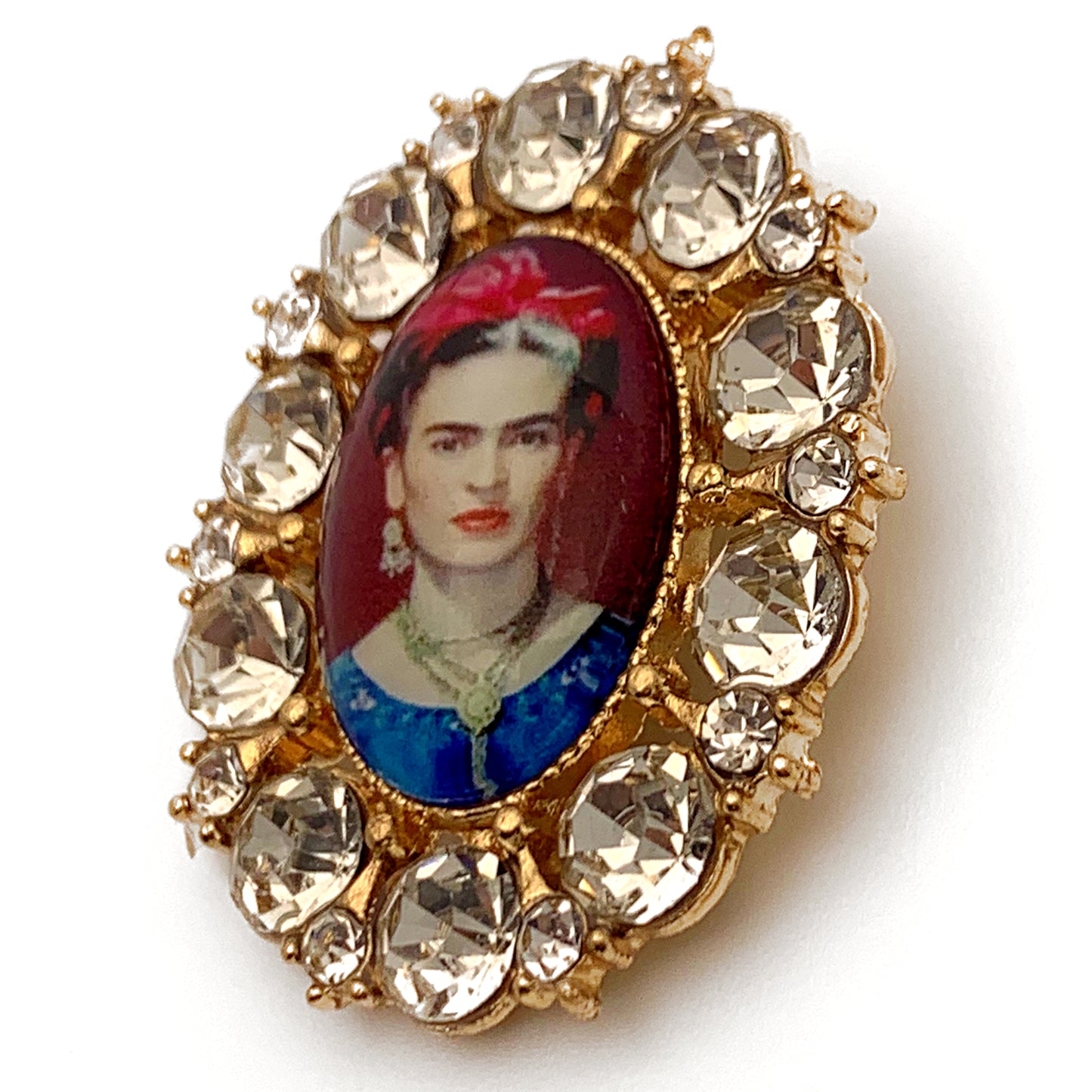 “Frida” Rhinestone Medallion Brooch #1