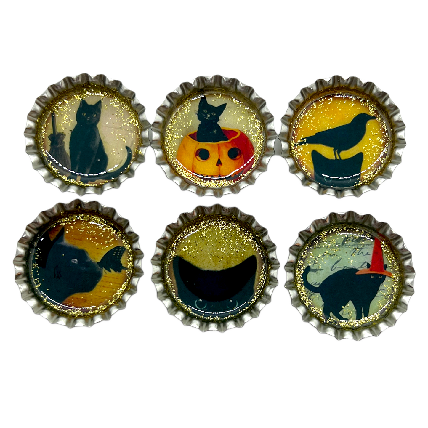 Black Cats Magnet Set