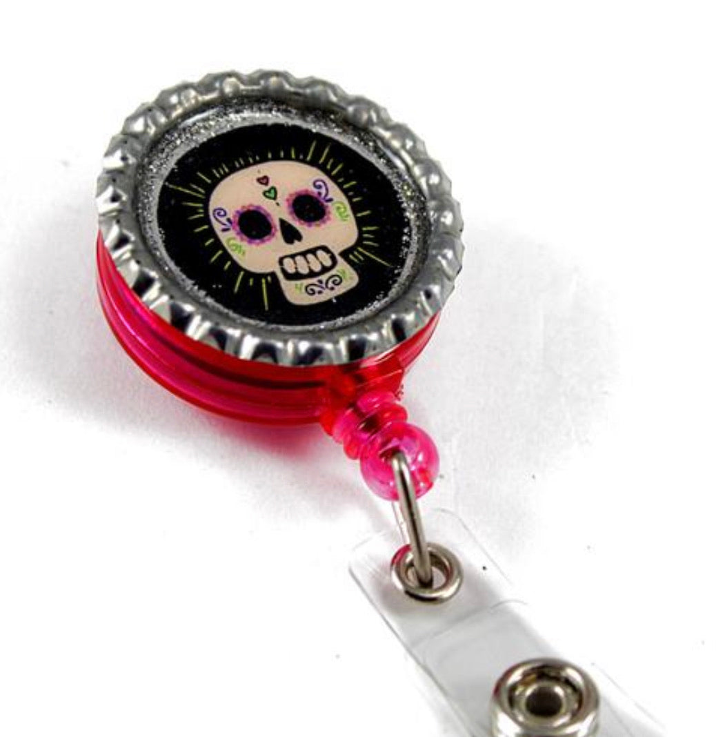 sugar Skull badge reel