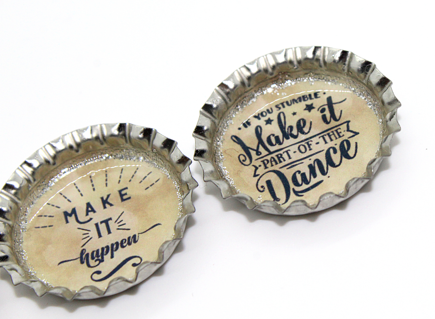positive quotes bottle cap magnet set