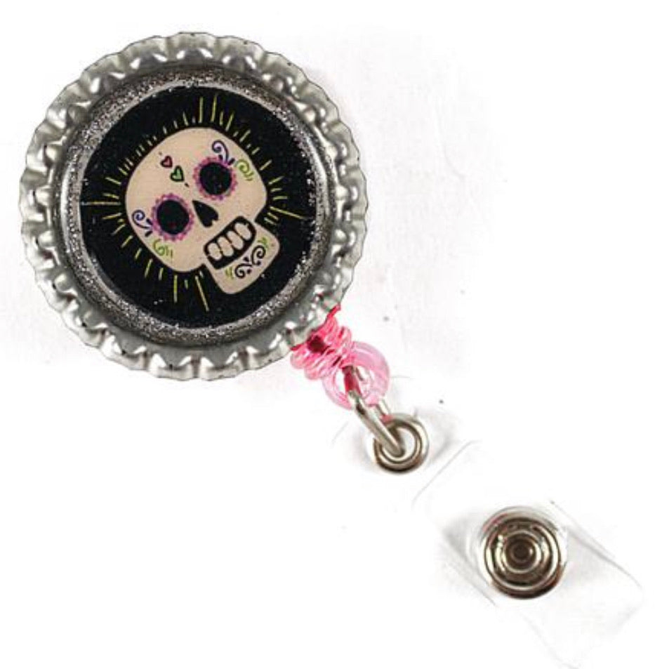 sugar Skull badge reel
