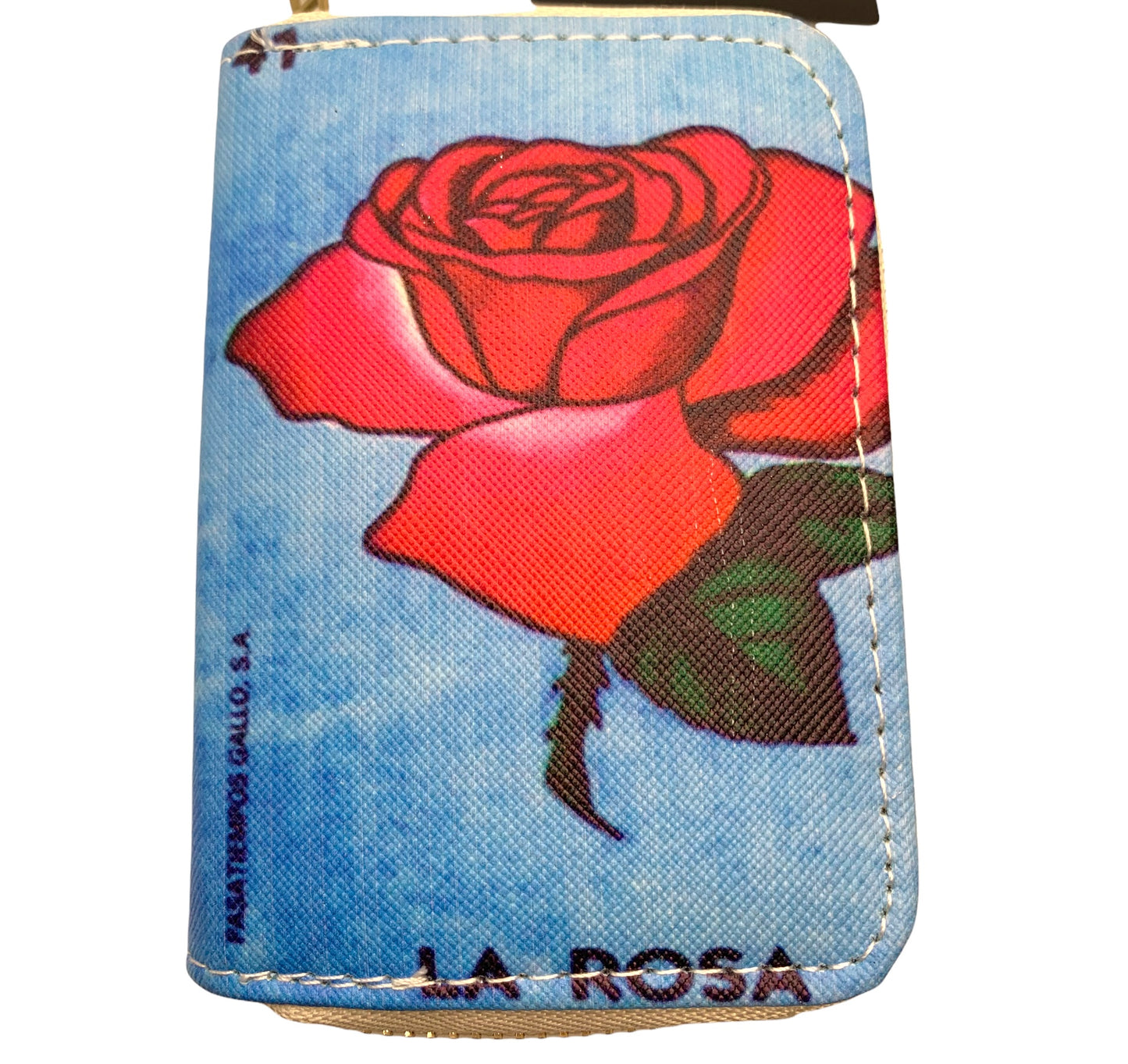 Mexican Loteria “La Rosa” Mini Wallet