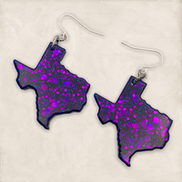 Texas Resin Earrings in “Moonlit Sky”