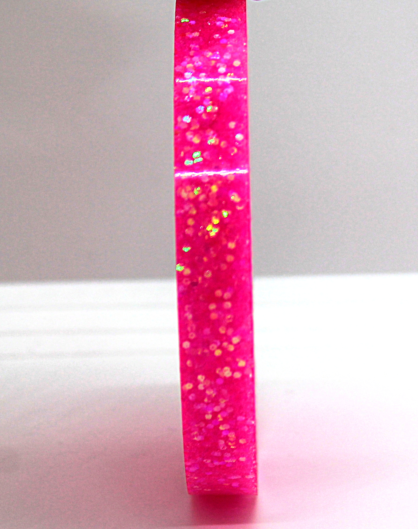 Small Neon Pink Glitter Round Coaster