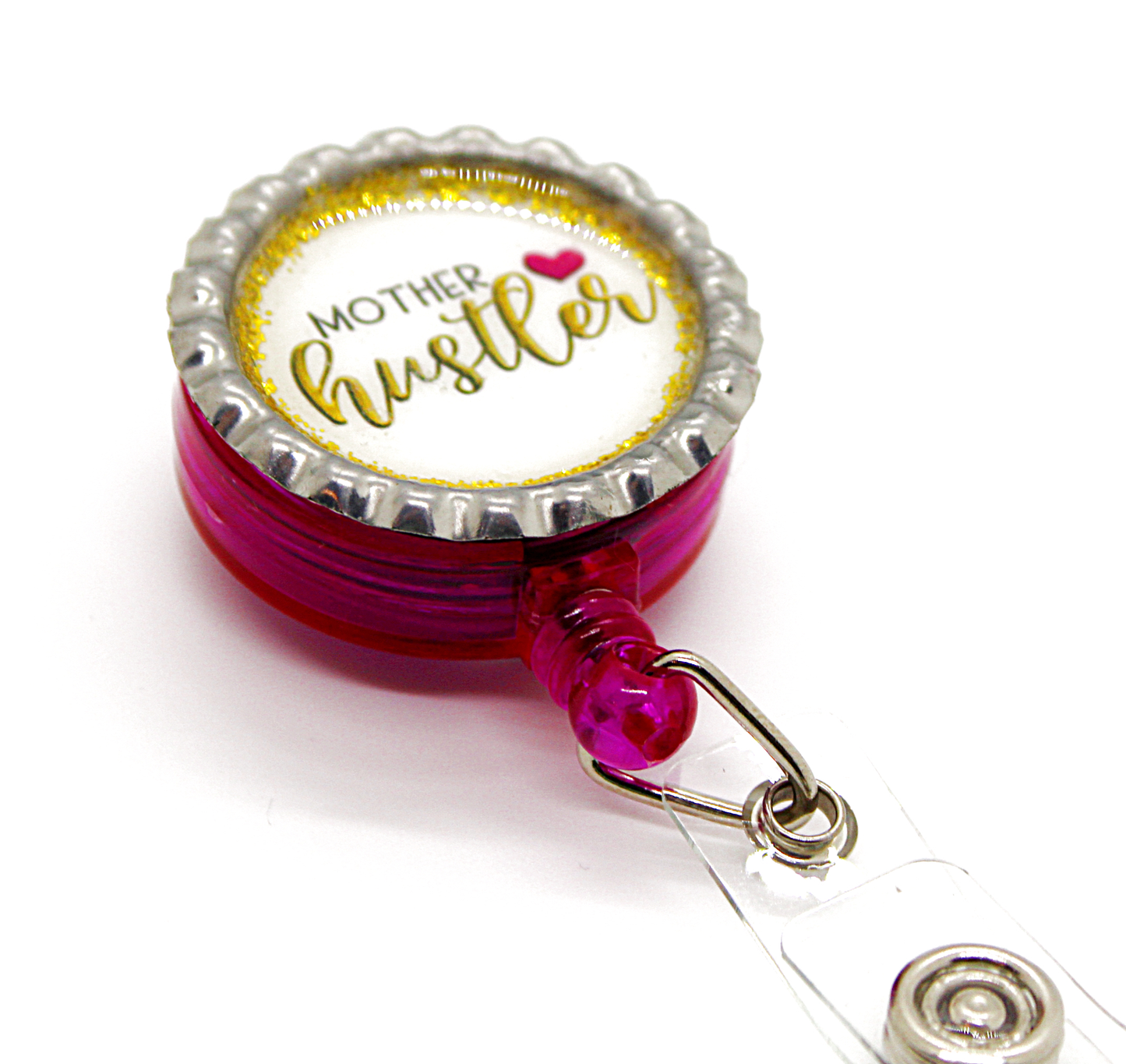 mother hustler badge holder reel
