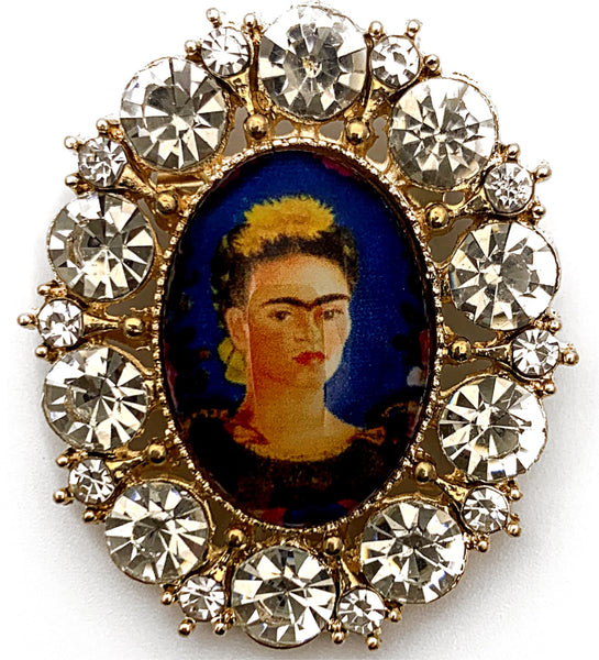 “Frida” Rhinestone Medallion Brooch #2