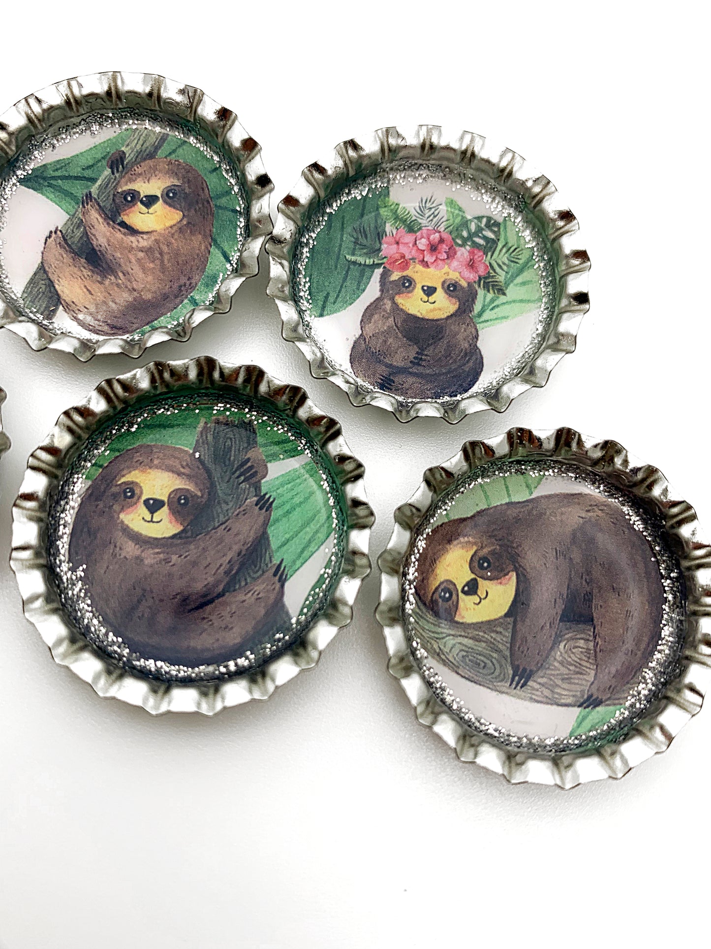 Watercolor Sloth Magnet Set