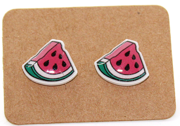 Mini Watermelon Acrylic Earrings