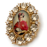 “Frida” Rhinestone Medallion Brooch #3