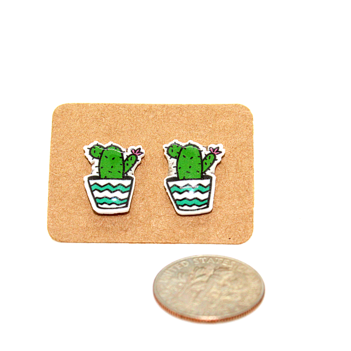 Mini Cactus Acrylic Earrings