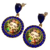 Blue “Frida” Rhinestone Earrings