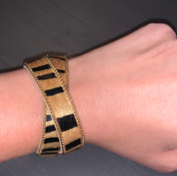 animal print leather magnetic bracelet