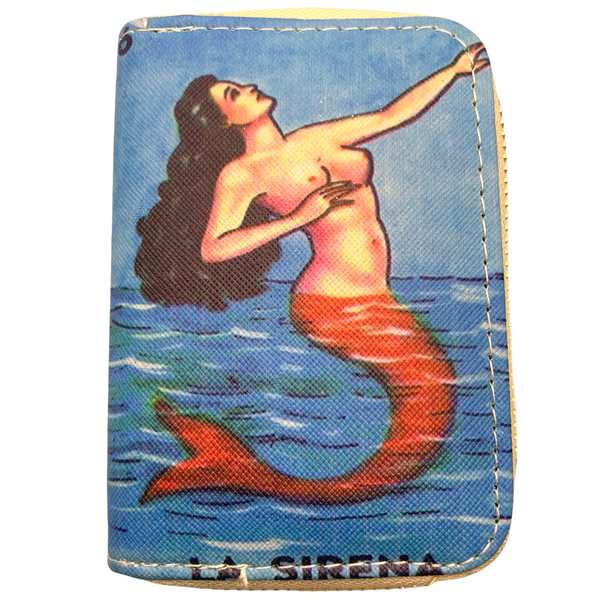 Mexican Loteria “La Sirena” Mini Wallet